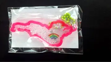 비와코 아크릴 키링 무지개(하코다테야마) 핑크