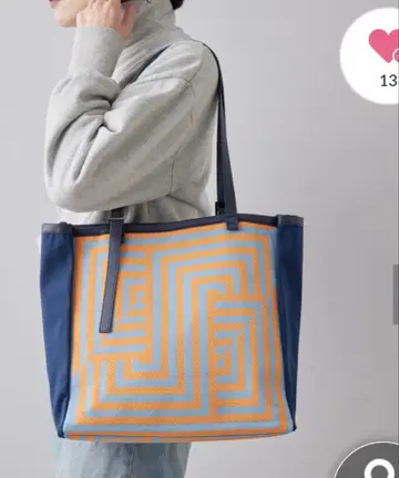 ear PAPILLONNER 니트 박스 토트 네이비