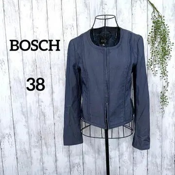 보쉬 노카라 자켓 M 파랑 오피스 캐주얼 깔끔한 데님풍