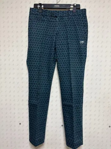 기하학 패턴 슬림핏 팬츠