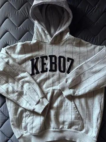 KEBOZ 스트라이프 후드티 M 사이즈 그레이