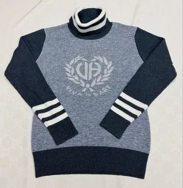 VIVA HEART 터틀넥 스웨터 42 그레이 울 혼방