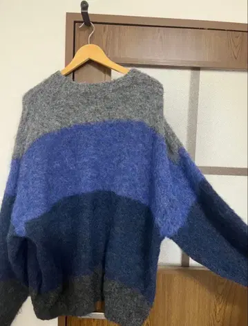 SINSS 오버 사이즈 니트 그레이 블루 계열