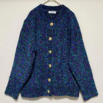 [ 구제 의류 ] E.FRAT 여성용 청보라 골드 버튼 가디건