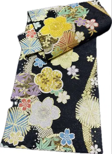 후쿠로 오비 (미재단품) 새상품 미사용 화려한 꽃 무늬의 후쿠로 오비