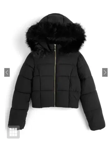 GRL 2Way 후드 부착 퍼 다운 재킷 [ ask143 ] 블랙