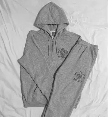 GAP 애슬레틱 로고 집업 후드티 셋업 그레이 M S