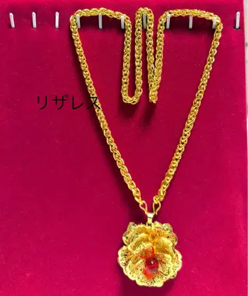 골드 꽃 모티브 목걸이 35cm