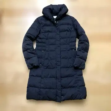 any SIS 네이비 A라인 롱 다운 자켓