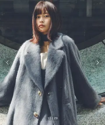 SNIDEL 차콜 그레이 롱 코트