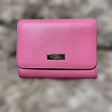 새상품 미사용 훌라 핑크 3단 폴더형 지갑
