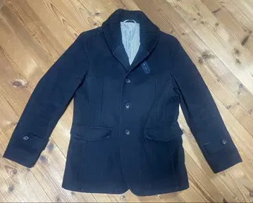 네이비 울 혼방 피코트