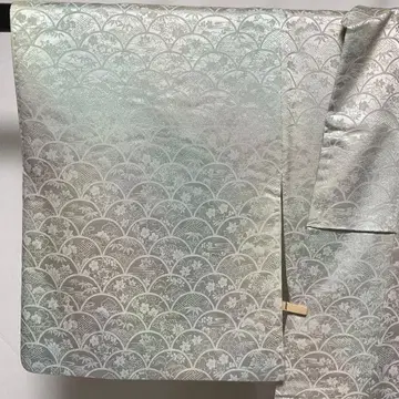 C226 순수 실크 이중 기모노 이로무지 지몬 기모노