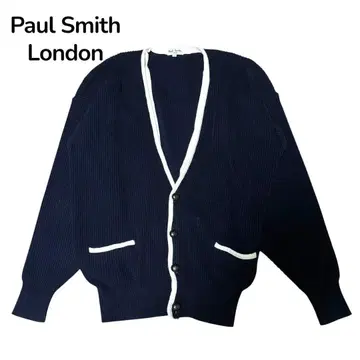 폴스미스 런던 니트 가디건 다크 네이비 호두 단추 절개 L