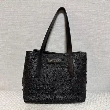 컨디션 최상 지미추 SARA/S 사라 핸드백 엠보싱 블랙 주름 가죽