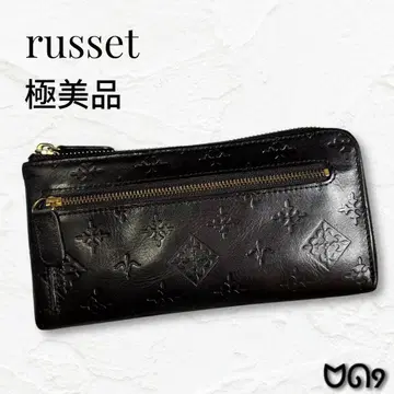 [컨디션 최상] russet 러셋 모노그램 가죽 L자형 지퍼 장지갑