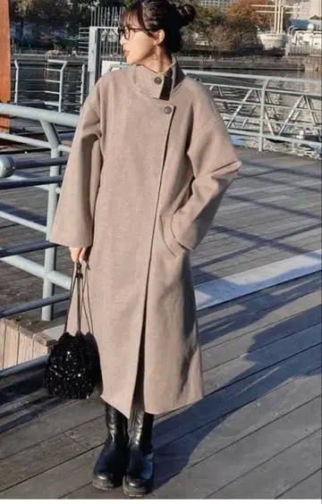 [ 완판템 ] 스탠드 카라 롱 코트 GRL 스탠드 카라 롱 코트