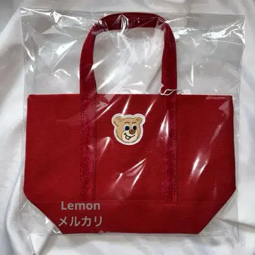 올드 테디 와펜 토트백 러브리 바이 페이러 와인 새상품 레드