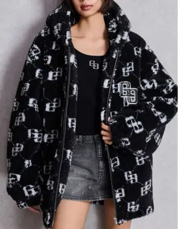 GYDA 제이 GG 라메 보아 BIG 블루종 블랙