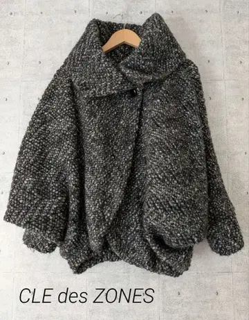 CLE des ZONES 클레데존 오샤레 코트 블랙 래글런 소매