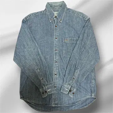 Crocodile 데님 셔츠 긴팔 블루