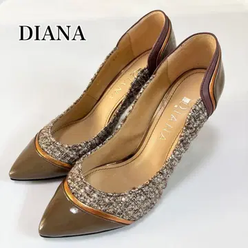 DIANA 다이애나 트위드 펌프스 23.5cm 에나멜 스틸레토