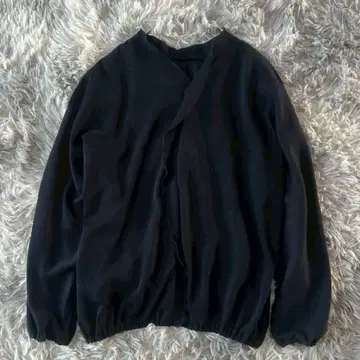 KOOS 코스 카슈쿨풍 블라우스 풀오버 [40] 짙은 네이비 밑단 리본