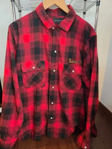 Bucca44 부카44 빨간색 체크 플란넬 셔츠 L
