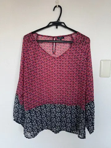 스페인 브랜드 [ natura ] 에스닉 꽃무늬 긴팔 셔츠 L 사이즈