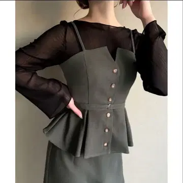 주노아 페플럼 뷔스티에 + 타이트 스커트 set