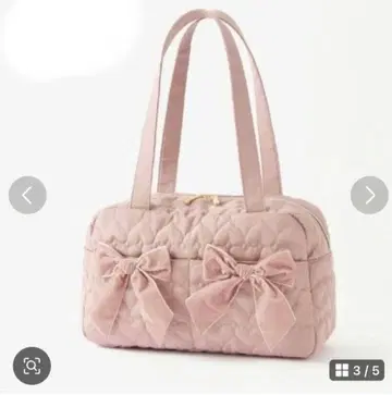 시마무라 아오키 미사코 퀼팅 토트 보스턴백 핑크 리본 포함