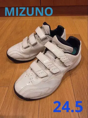 미즈노 트레이닝 슈즈 화이트 벨크로 24.5
