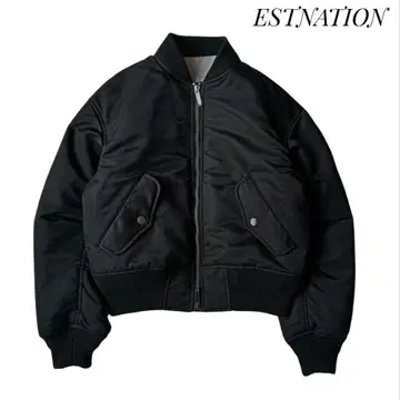 [에스트네이션] 나일론 봄버 자켓 36 블루종 MA1 블랙