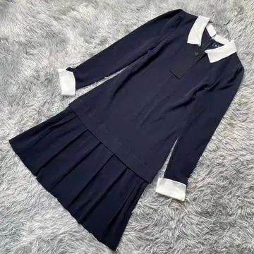 M'S GRACY 원피스 40 다크 네이비 네이비 플리츠 깔끔 고급