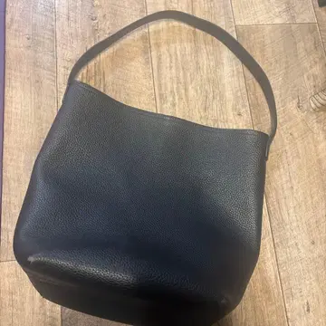 블랙 가죽 버킷 토트백 천연 가죽