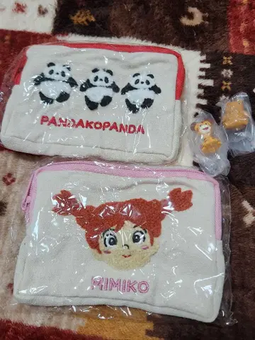 팬더코팬더 가챠가챠 사가 파우치 & 메지루시 액세서리 세트