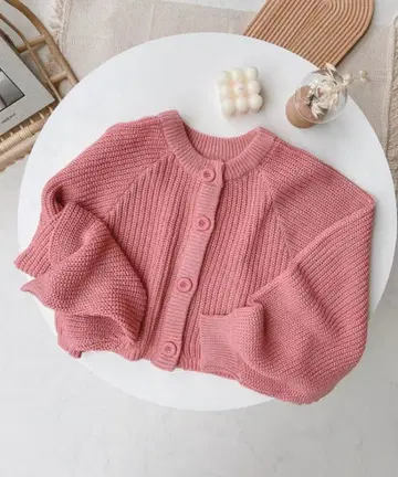 AS KNOW AS plus 크롭 니트 가디건