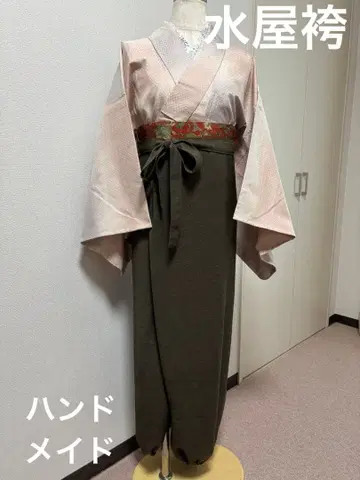 브라운 계열 원단 수이카 하카마 핸드메이드