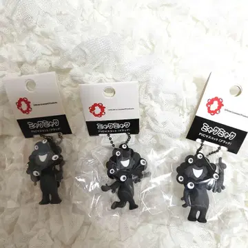 블랙 미야쿠미야쿠 PVC 마스코트 볼체인 3종 set
