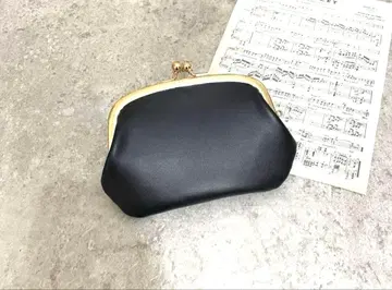 모자 가마구치 미니 지갑 소가죽 블랙