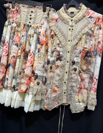 Ozz oneste 천사 패턴 고스로리 수트 핑크하우스 크리스마스