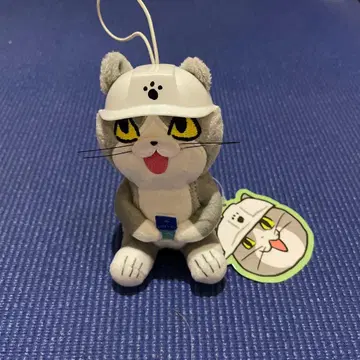 일하는 고양이 봉제 인형 헬멧 포함 약 15cm