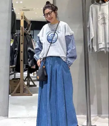 니코앤드 be with M 미사요 키레미에 플리츠 스커트