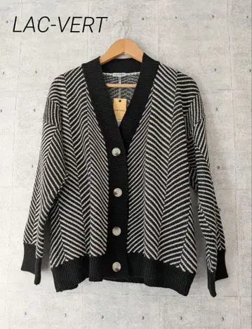 LAC-VERT 랙 베일 쉐브론 오버 사이즈 니트 가디건