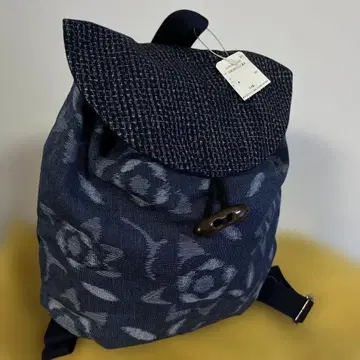 택 포함 미사용 일본풍 네이비 꽃무늬 패브릭 소재 백팩 면 100%