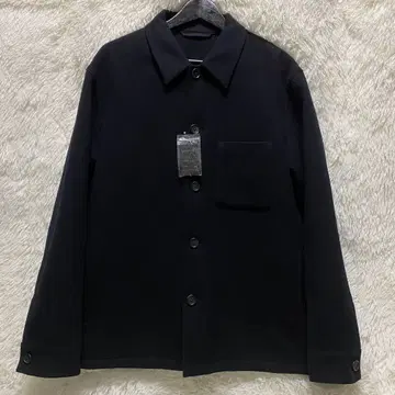 미사용 유니클로 더블 페이스 셔츠 자켓 블랙 L 사이즈