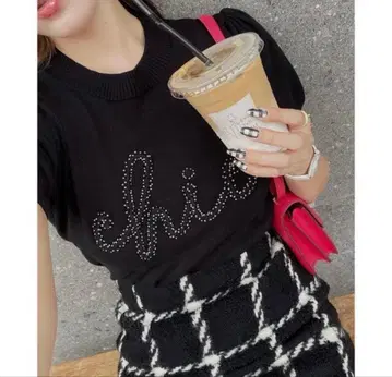 sheller 셰리에 chic 펄 하프 슬리브 니트