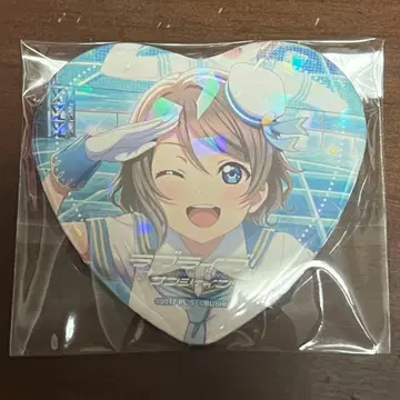 하트형 홀로그램 캔뱃지 스쿠페스 와타나베 요우