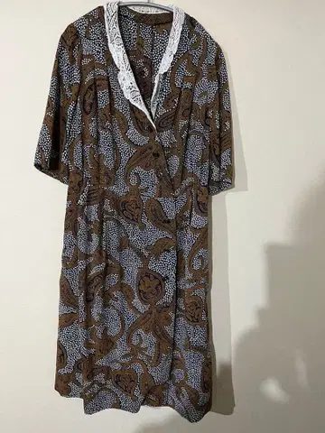 레이스 옷깃 원피스 레트로 올 패턴 vintage