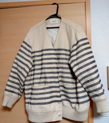 beautiful people 스트라이프 점퍼 화이트